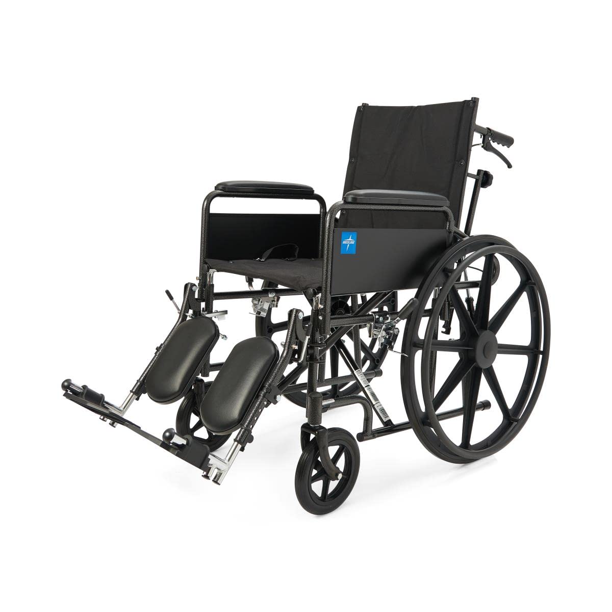 Medline Guardian Reclining Wheelchair with Desk-Length Arms and Elevating Leg Rests, 20" x 18" Seat