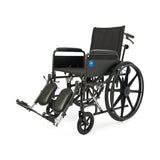 Medline Guardian Reclining Wheelchair with Desk-Length Arms and Elevating Leg Rests, 20" x 18" Seat