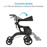 Nova Gemini 2 in 1 Rollator Transport Chair Black 4500BK