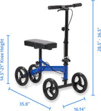 Medline Economy Knee Walker, 8" Wheels, Crutch Alternative for Lower Leg and Foot Injuries, Padded Knee Rest, 350 lb. Weight Capacity, Blue