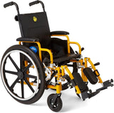 Medline Pediatric Wheelchair for Children - 14”W x 12”D Seat with Elevating Leg Rests
