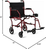 Medline Ultra Lightweight Transport Wheelchair for Adults, Foldable, 19-Inch Seat Width, 8-Inch Rear Wheels