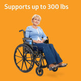 K3 Guardian 16" Wide Foldable Wheelchair with Full-Length Arms, Swing-Away Footrests, Adjustable Seat Height, and Flat-Resistant Tires for Enhanced Mobility and Comfort
