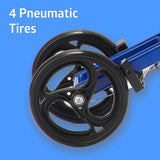 Medline Economy Knee Walker, 8" Wheels, Crutch Alternative for Lower Leg and Foot Injuries, Padded Knee Rest, 350 lb. Weight Capacity, Blue