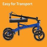 Medline Economy Knee Walker, 8" Wheels, Crutch Alternative for Lower Leg and Foot Injuries, Padded Knee Rest, 350 lb. Weight Capacity, Blue