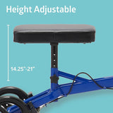 Medline Economy Knee Walker, 8" Wheels, Crutch Alternative for Lower Leg and Foot Injuries, Padded Knee Rest, 350 lb. Weight Capacity, Blue