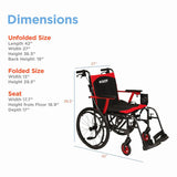 Journey SoLite C2 Ultra Lightweight Wheelchair for Adults – Foldable, Portable Manual Chair with Patterned Frame