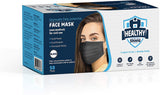 50pcs Disposable 3-Ply Safety Face Mask, Comfortable Ear Loop and Breathable, Non-Woven, Mouth Covers, Nose Clip, perfect for Adult, Men, Women, Home, Office, Indoor, Outdoor. (BLACK)